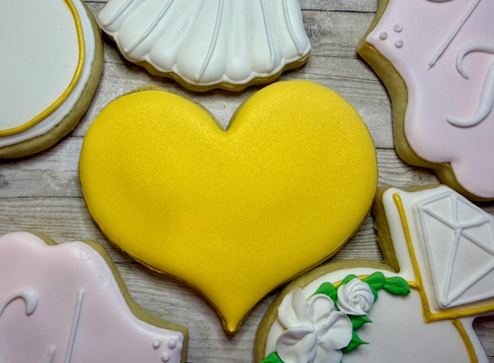 Elegant Engagement Ring Cookies